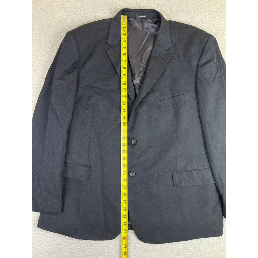 Pronto Uomo Platinum Blazer Mens 50R Black 2 Button‎ Suit Jacket Wool Indonesia